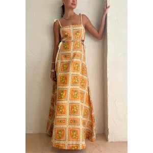 Spring/Summer Drawstring Halter Dress