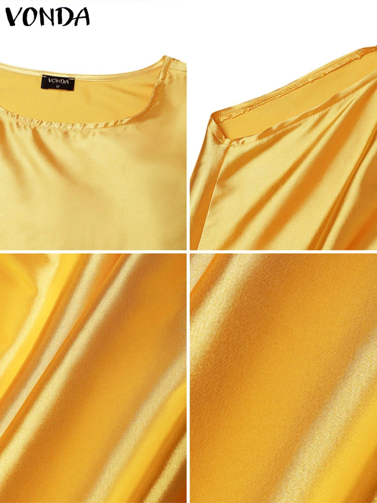 Women’s Asymmetrical Sleeveless Satin Dress 2025 - Image 5
