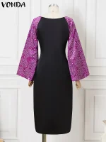 Plus Size 5XL Off-Shoulder Printed Maxi Dress – Elegant Party Wear