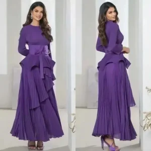 Miyake Pleated Two-Piece Set with Belt