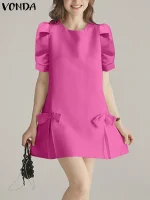 Puff Sleeve Summer Mini Dress