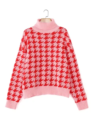 Women’s Vintage Turtleneck Sweater – Autumn Winter Streetwear Pullover