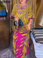 Plus Size VONDA Women’s Bohemian Maxi Dress 2025