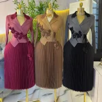 Plus Size Miyake Pleated Two-Piece Look Dress