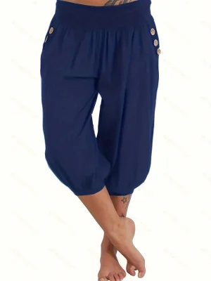 Plus Size Loose Cropped Lantern Pants (1XL–5XL)