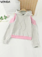 Women’s Patchwork Off-Shoulder Hoodie 2025