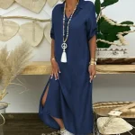 Plus Size Denim Short Sleeve Dress (L-5XL)
