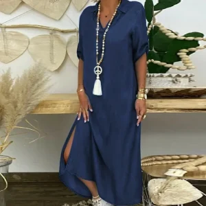 Plus Size Denim Short Sleeve Dress (L-5XL)
