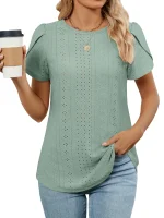 Elegant Short Sleeve Knitted Tee