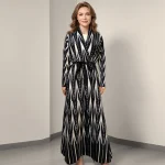 Miyaki Pleated Robe – Traditional Blouse with Belt, Elegant Arabic Style