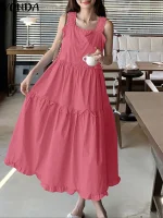 2025 Summer Maxi Dress – Sexy Square Neck Ruffled Sundress