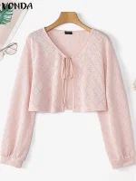 Women’s Knitted Oversized Top – 2025 Elegant Long Sleeve Outerwear