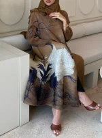 Miyaki Plus Size Pleated Robe – Dubai Arabian Style Long Cardigan