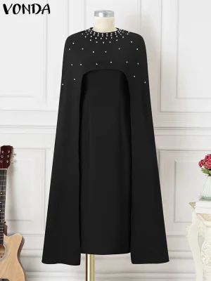 Plus Size 5XL Evening Party Maxi Dress – 2025 Elegant Fake Two-Piece Sundress