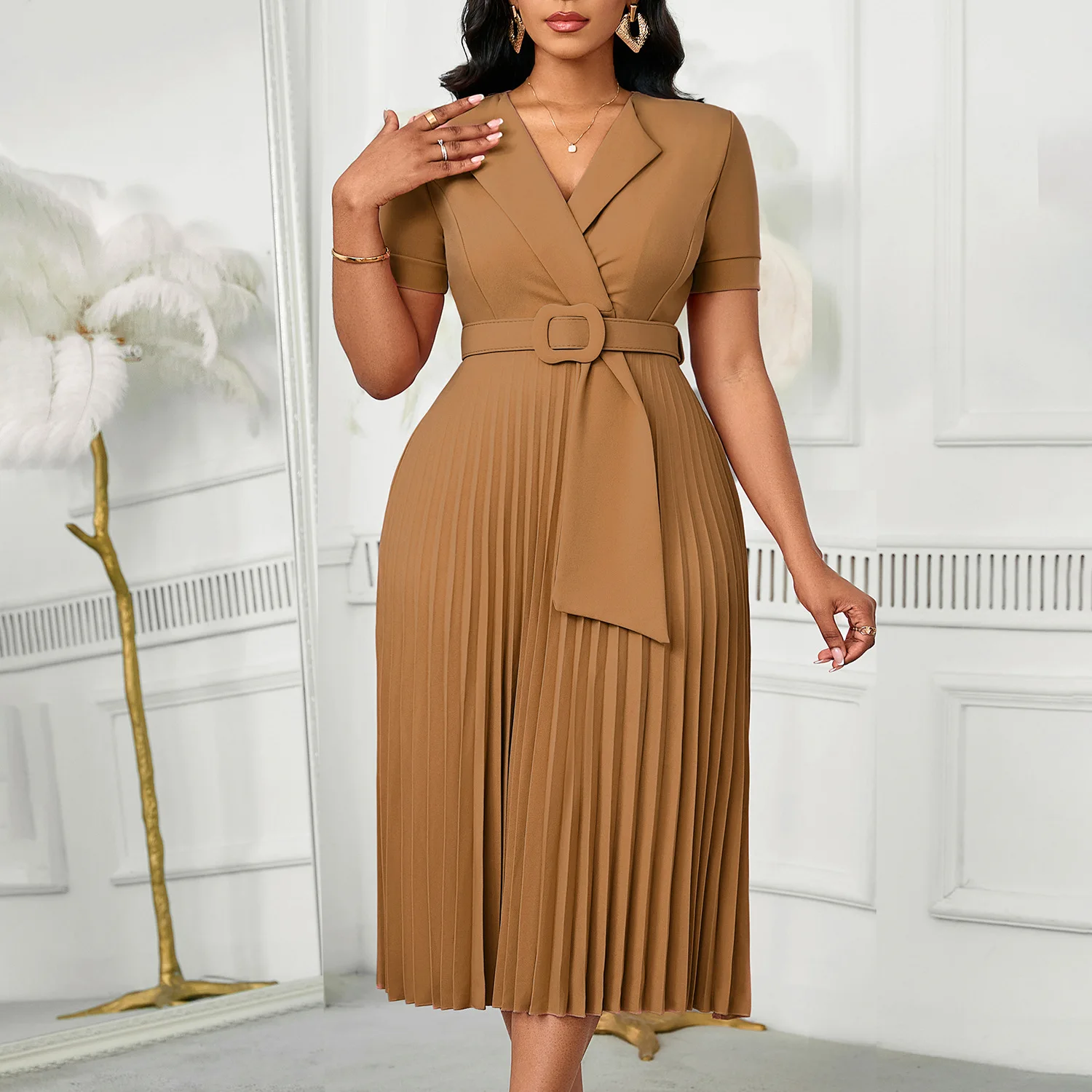 AOMEI Elegant Pleated Church Dress - Image 5