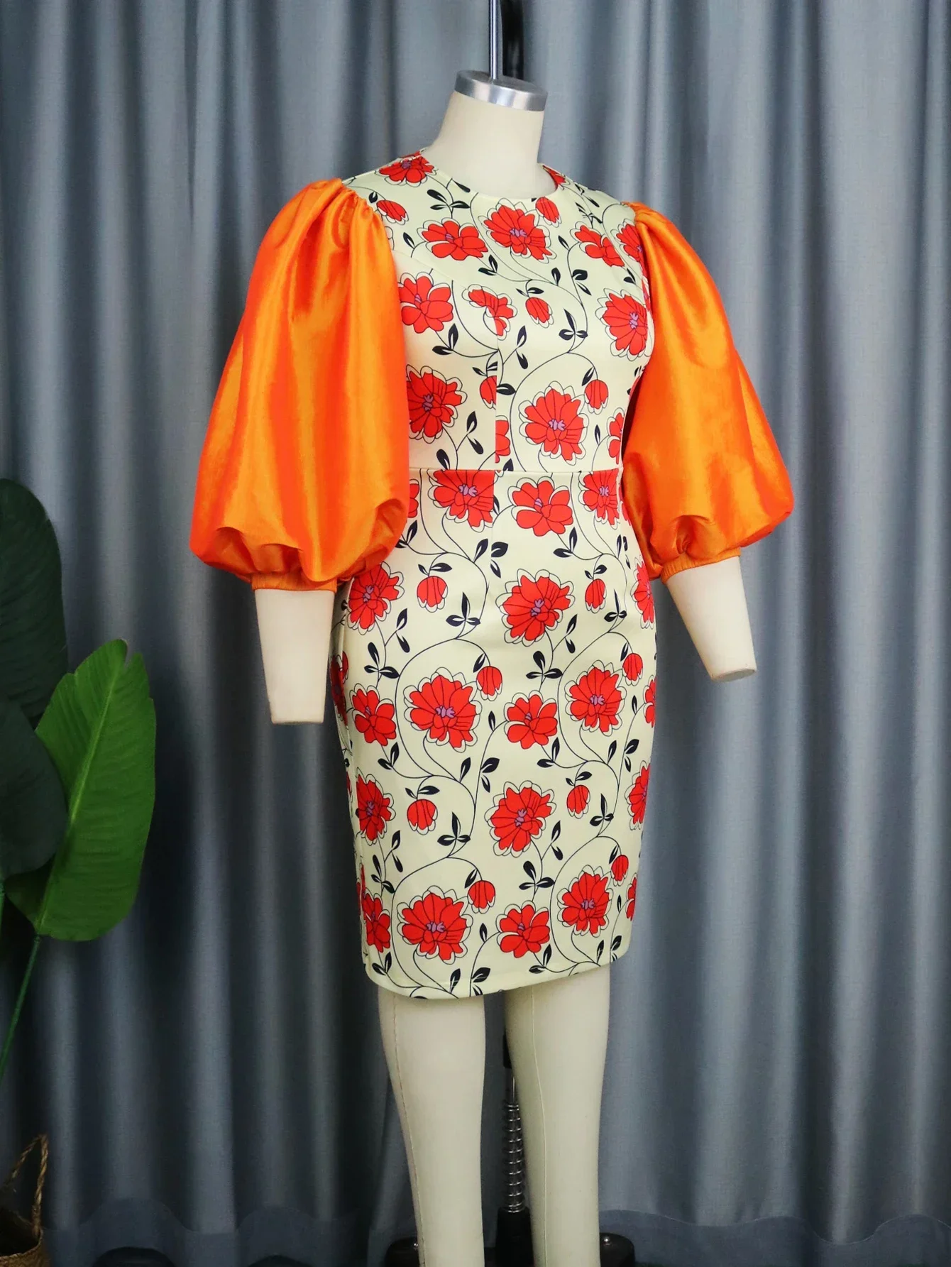 Floral Patchwork Bodycon Party Dress - Image 5