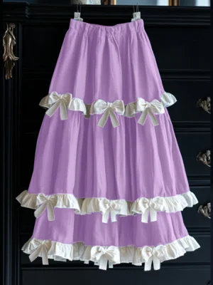 2025 VONDA Bohemian Maxi Skirt – High Waist & Ruffled