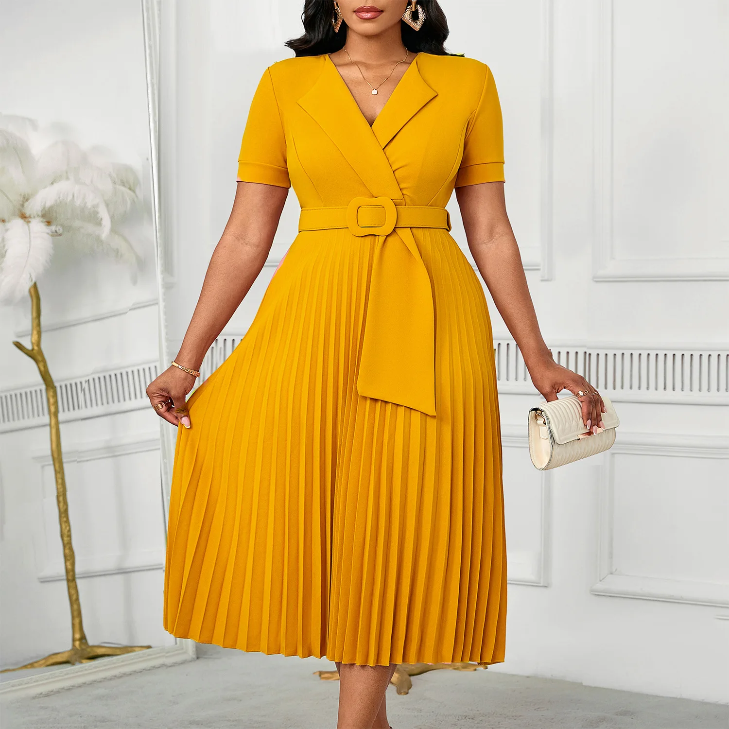 AOMEI Elegant Pleated Church Dress - Image 6