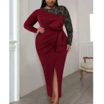 Elegant Lace Patchwork Maxi Dress