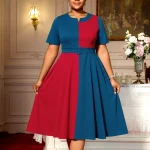 Elegant A-Line Midi Work & Party Dress