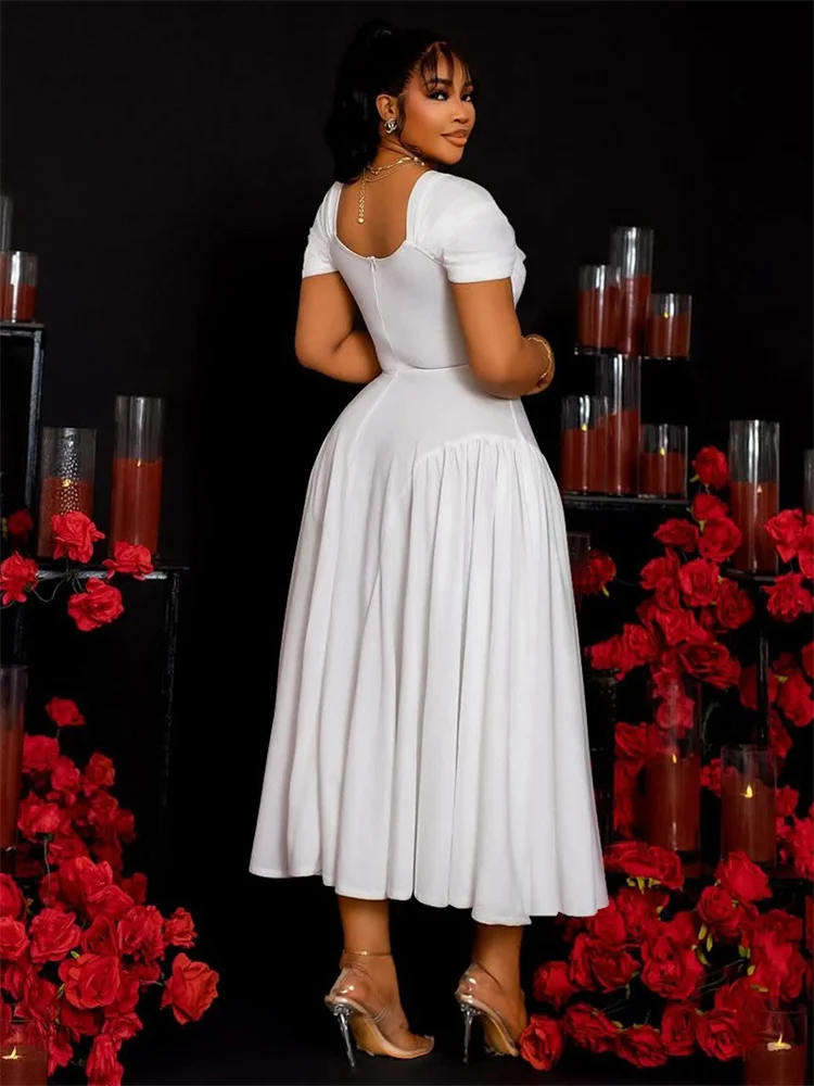 Wmstar Plus Size V-Neck Sexy Maxi Dress – Elegant Party & Streetwear 2025 - Image 2