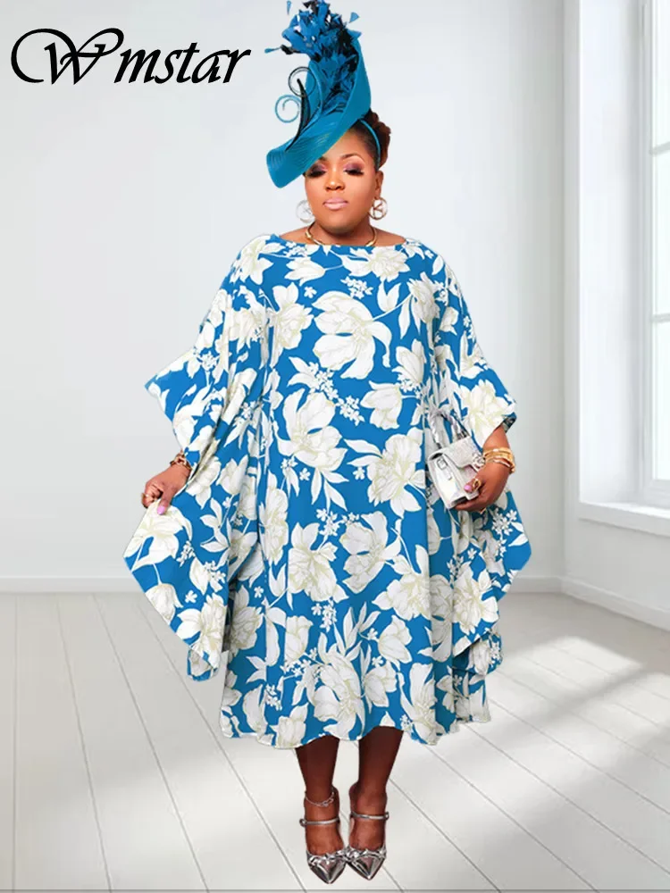 Plus Size Printed Loose Maxi Dress – Elegant Party Wear