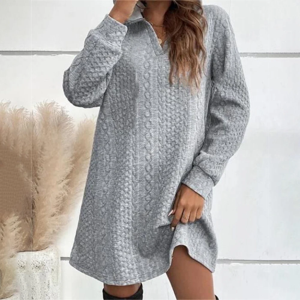 Plus Size Hooded Long Sleeve Sweatshirt Dress (1XL–5XL) - Image 2