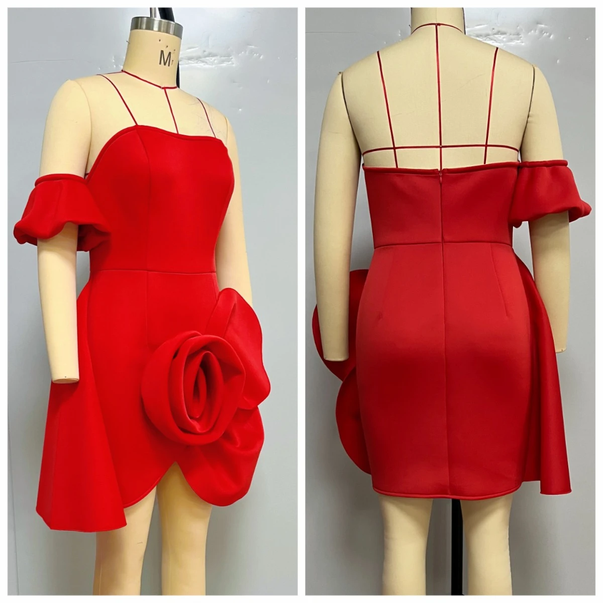 Sexy 3D Flower Off-Shoulder Tube Mini Dress – Party & Evening - Image 3