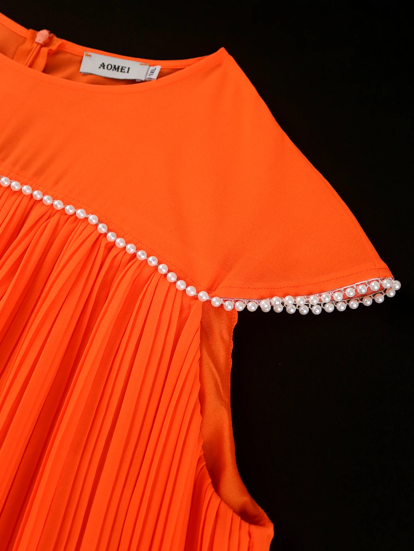 Elegant A-Line Mini Dress with Beading & Waist Belt - Image 6