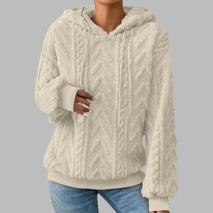 Women’s Plus Size Casual Flannel Pullover Hoodie