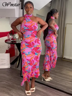 Sleeveless Floral Print Sexy Maxi Dress – Summer 2025