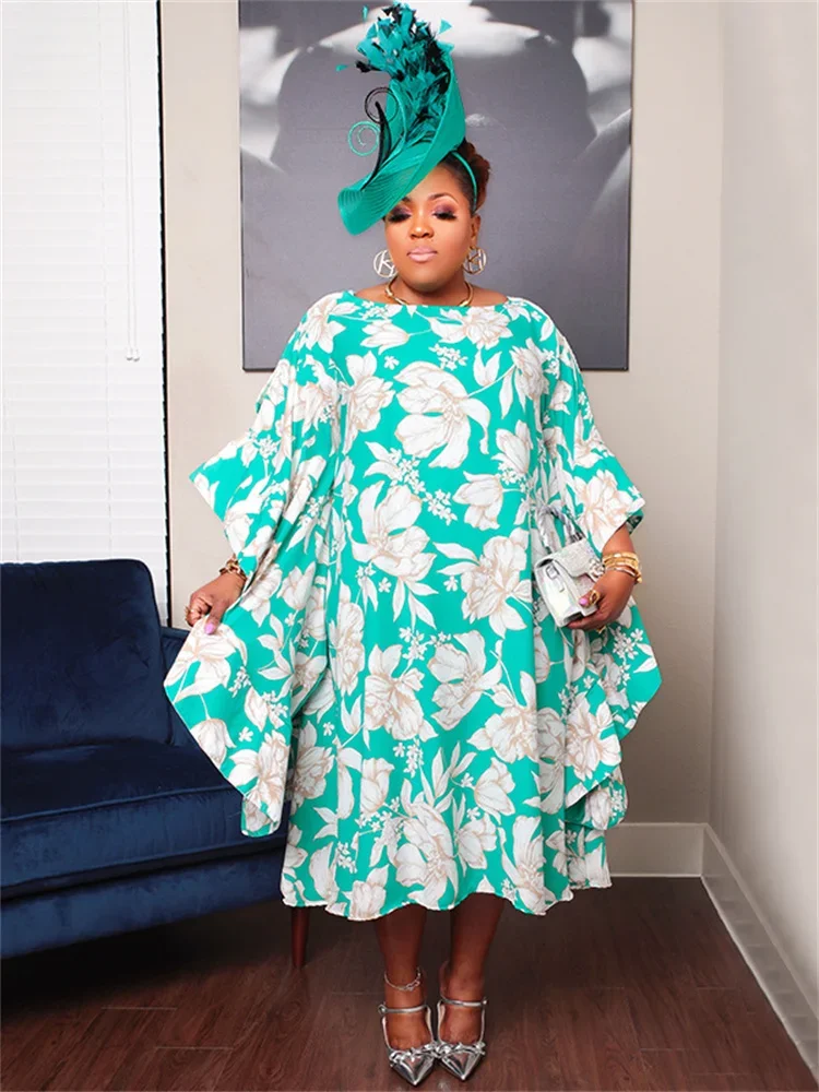 Plus Size Printed Loose Maxi Dress – Elegant Party Wear - Image 4