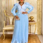 Luxury Pleated Evening Party Dress