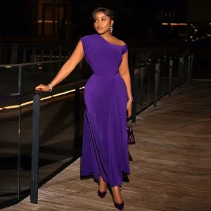 African One-Shoulder Long Dress – Sexy Sleeveless Party Gown