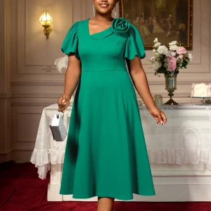 Elegant A-Line Midi Dress