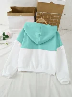 2025 Autumn Women’s Hoodie – Color Match, Long Sleeve, Casual