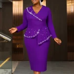 Elegant Beaded Peplum Evening Dress
