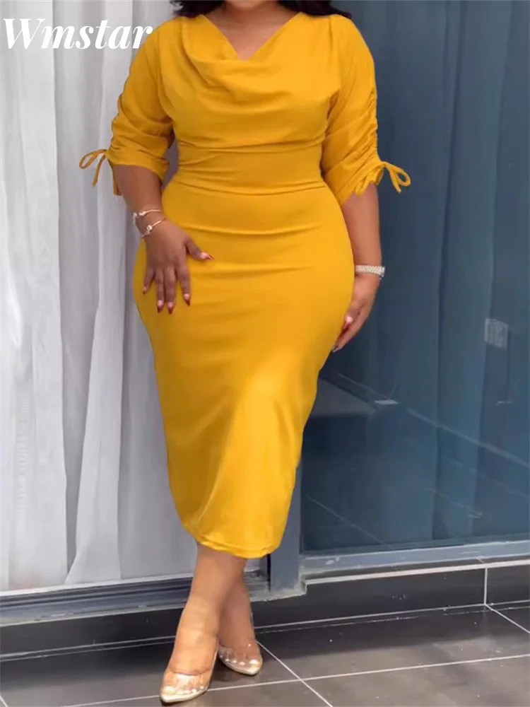 Wmstar Plus Size Bodycon Bandage Maxi Dress – Elegant Summer Dress