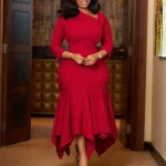Elegant Mermaid Ruffle Dress – Autumn 2025