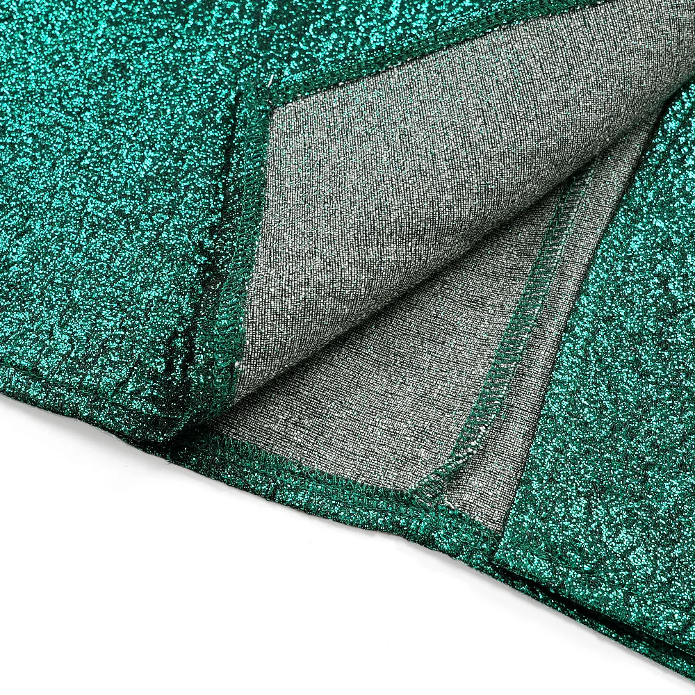 Women’s Green Satin Modest Bubu Dress – O-Neck, Half Sleeve, Diamond Detail - Image 5