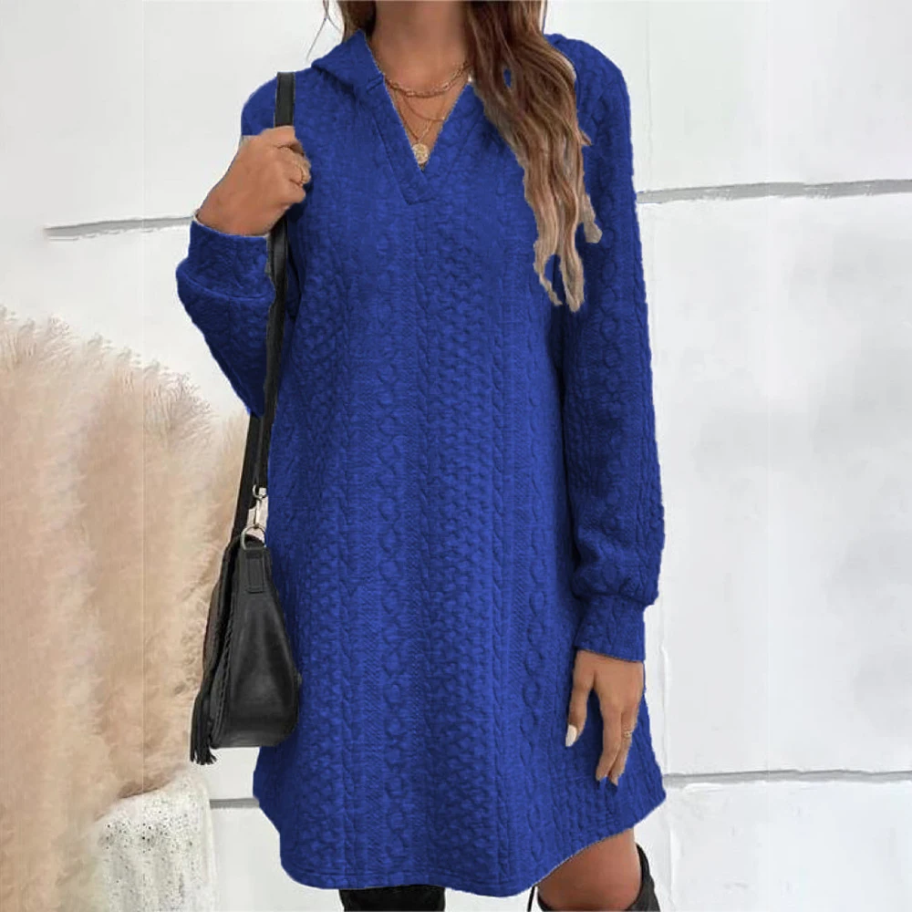 Plus Size Hooded Long Sleeve Sweatshirt Dress (1XL–5XL) - Image 5