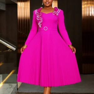 Elegant Pleated Midi Dress