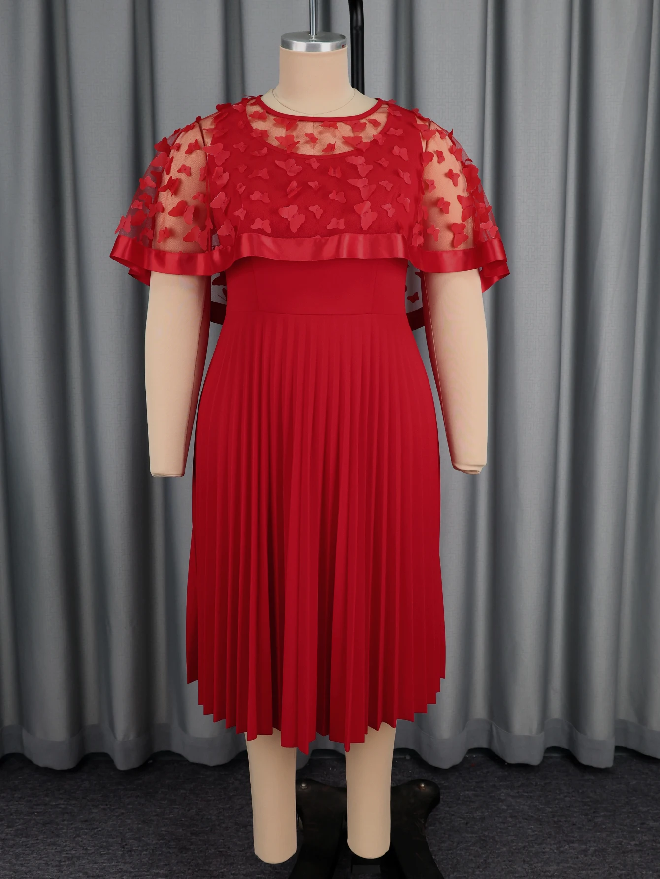Women’s Sheer Cape Butterfly Dress - Image 4