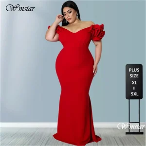 Plus Size Sexy Ruffle Sleeve Maxi Dress – Party & Clubwear