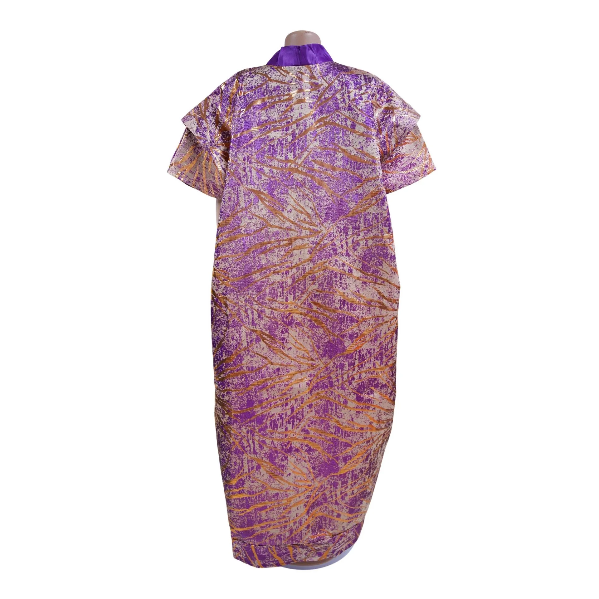 African Jacquard BuBu Patchwork Kaftan Dress - Image 4
