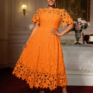 Elegant Irregular-Length Lace Dress for Wedding Guests