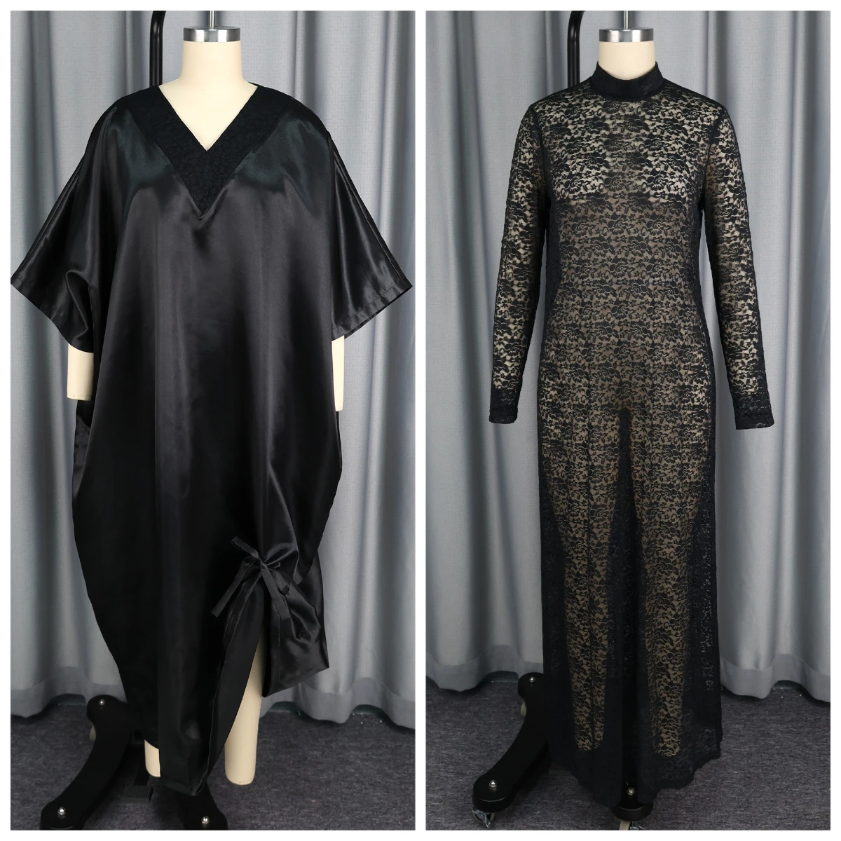 Elegant Two-Piece Shiny Lace Dress Set – African Style - Image 3