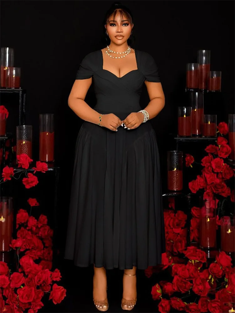 Wmstar Plus Size V-Neck Sexy Maxi Dress – Elegant Party & Streetwear 2025 - Image 5