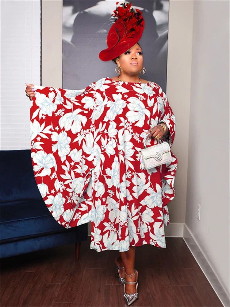 Plus Size Printed Loose Maxi Dress – Elegant Party Wear - Image 3