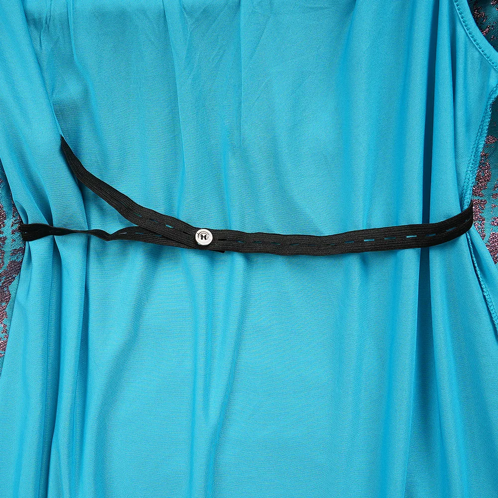 Women’s Modest Jacquard Satin Bubu Dress – V-Neck, Half Sleeve, Diamond Detail - Image 6